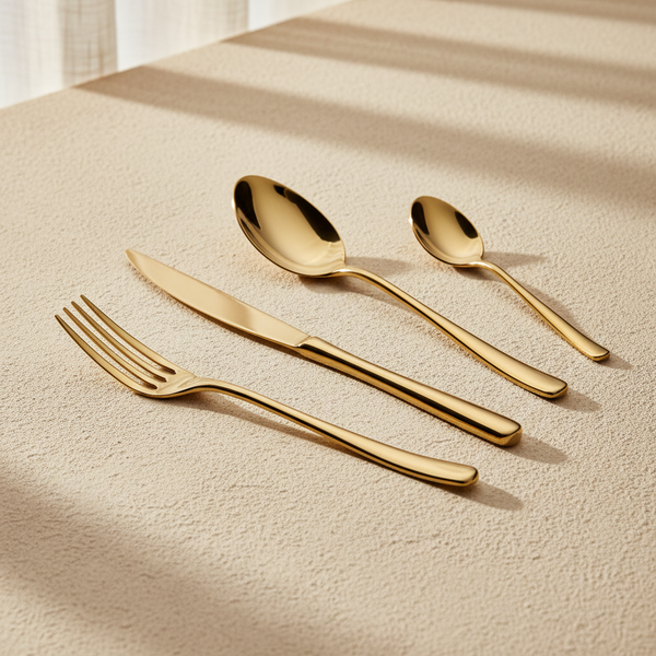 Art Culinaire - Coffret De Couverts - Aura 24 Pièces - Acier Inoxydable 18/10 - Doré