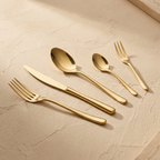 Art Culinaire - Cubertería En Estuche - Aura 30 Piezas - Acero Inoxidable 18/10 - Dorado