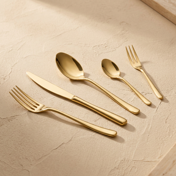 Art Culinaire - Coffret De Couverts - Aura 30 Pièces - Acier Inoxydable 18/10 - Doré