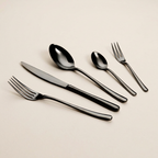Art Culinaire - Set di Posate - Aura 30 Pezzi - Acciaio Inossidabile 18/10 - Nero