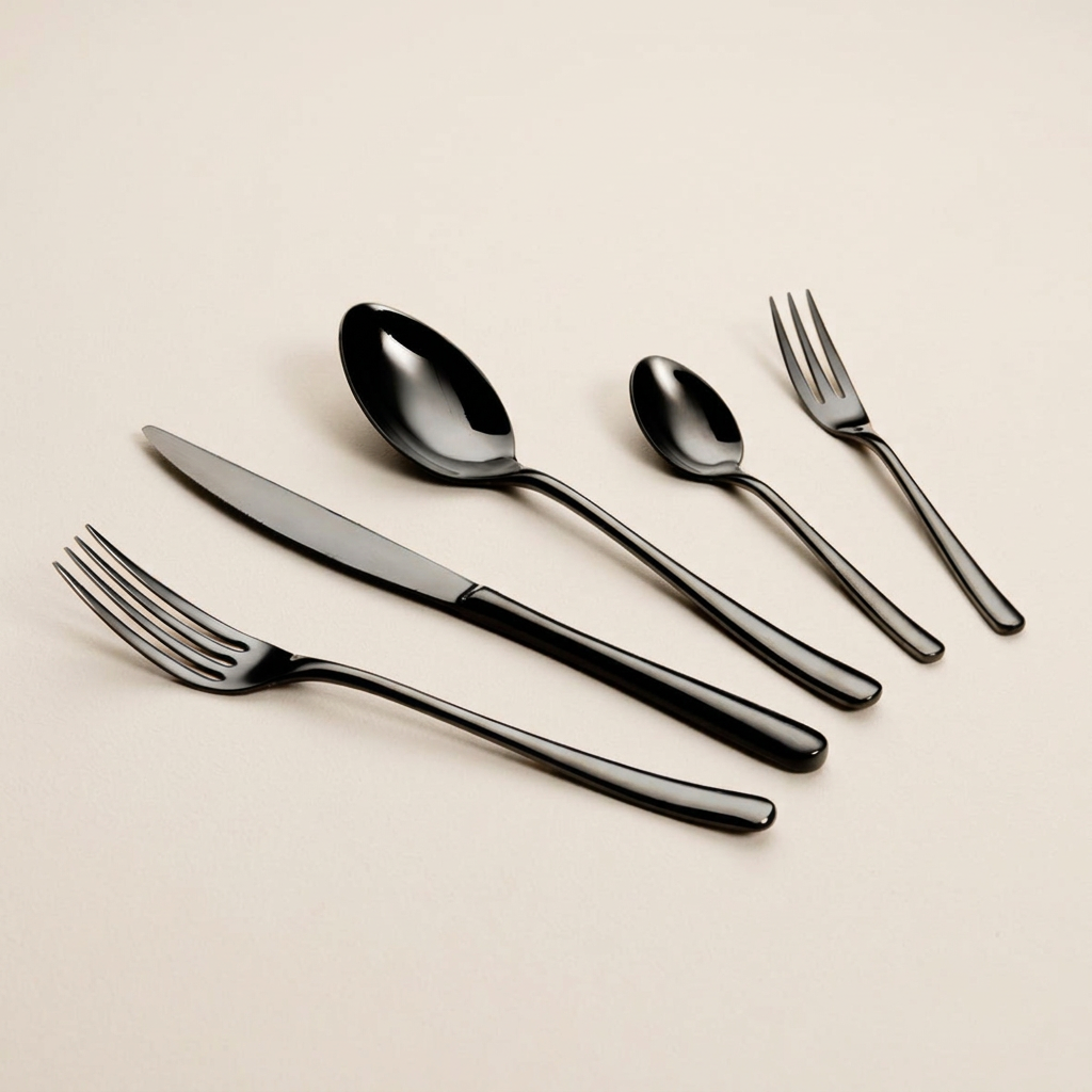 Art Culinaire - Set di Posate - Aura 30 Pezzi - Acciaio Inossidabile 18/10 - Nero