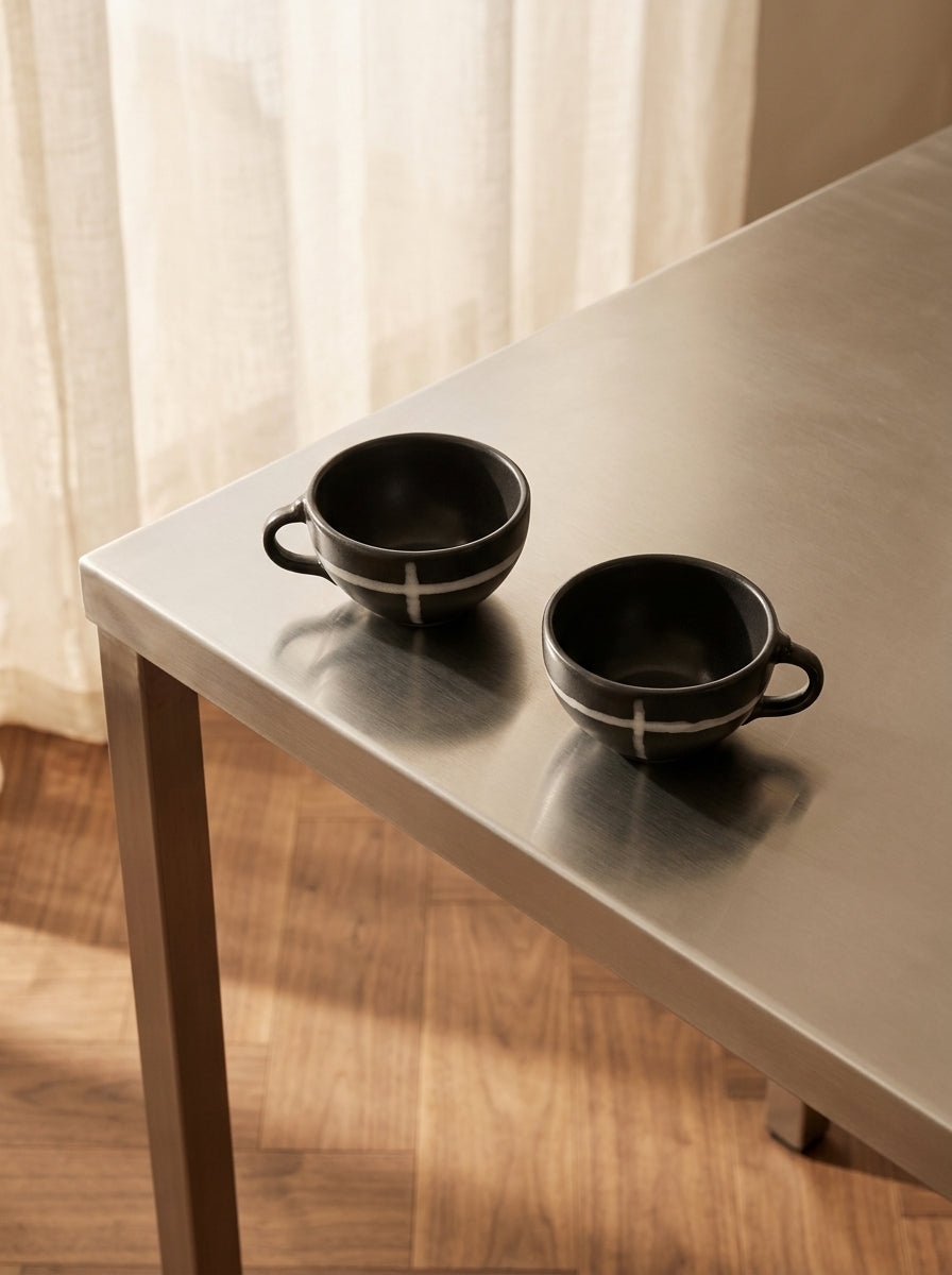Zuma - Sæt Med 2 Espressokopper - Porcelæn - Pacific