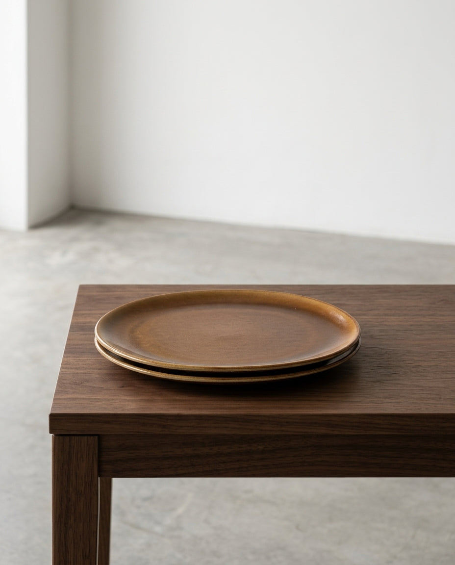 Out Of Lines - Lot De 2 Assiettes - L - Grès - Ocre