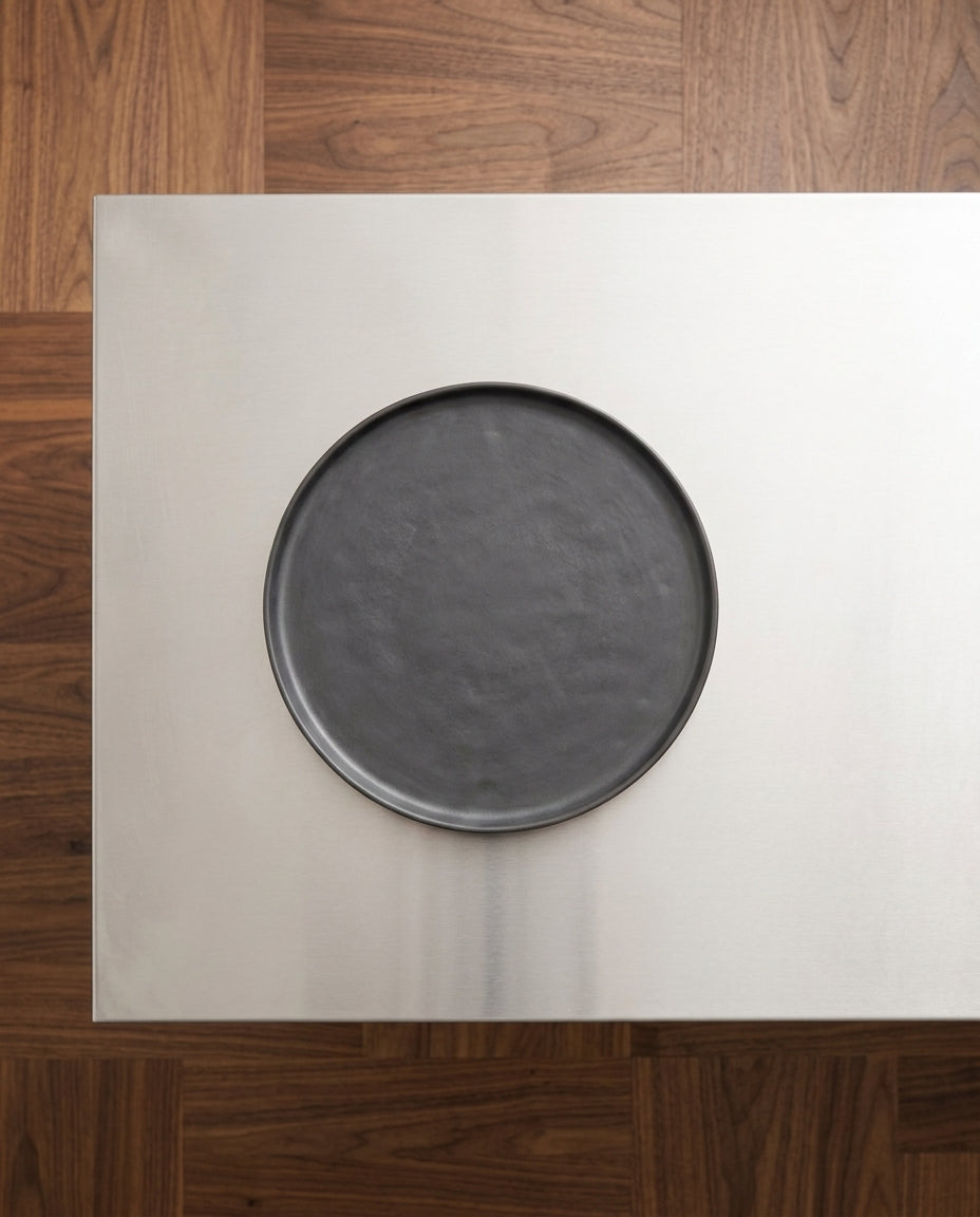 Pure - Assiette - L - Grès - Noir