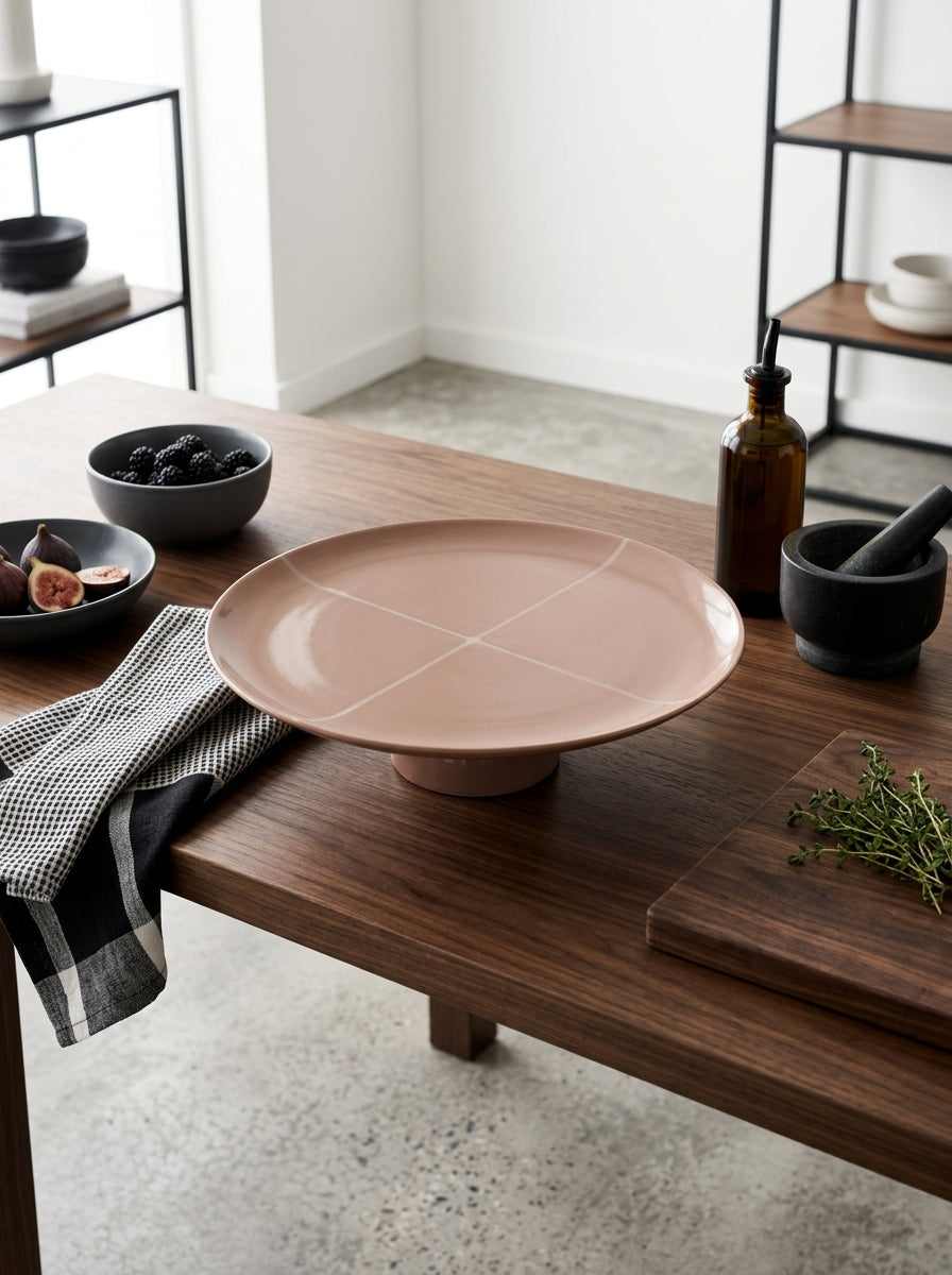Zuma - Plat À Gâteau - Porcelaine - Sienna