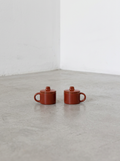La Mère - Set De 2 Tazas De Ristretto + Tapas - Gres - Rojo