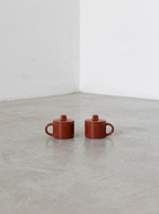 La Mère - Set De 2 Tazas De Ristretto + Tapas - Gres - Rojo