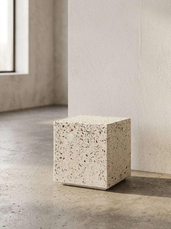 Pawn - Stolik Pomocniczy - S - Terrazzo - Biały