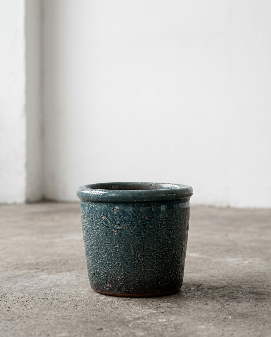 Glazed Shades - Blumentopf - S - Terrakotta - Blau