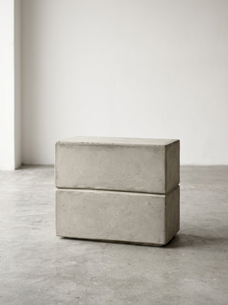 Pawn - Tabouret Rectangulaire - Béton - Gris