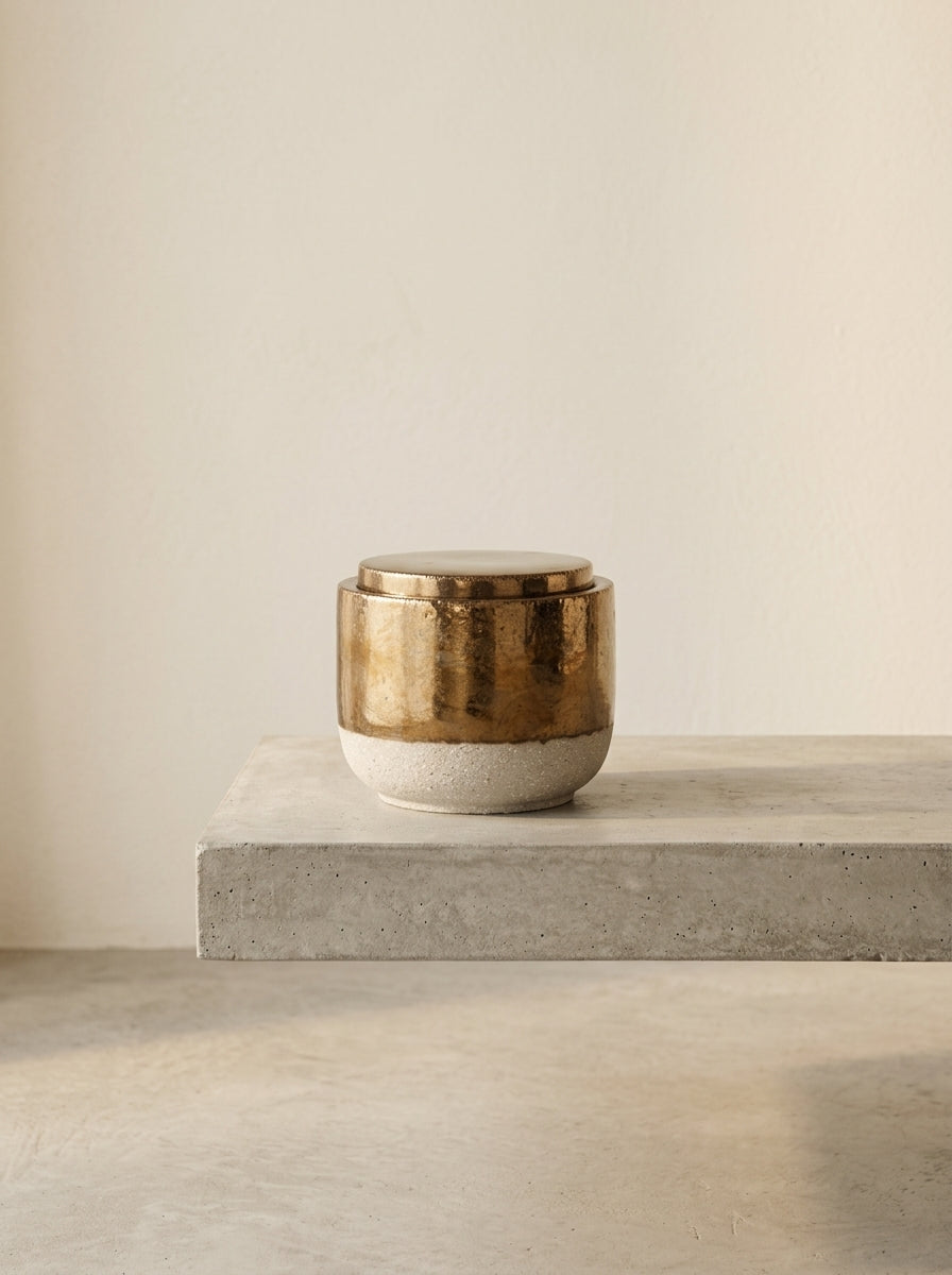 Candles Charred Santal - Bougie D'ambiance - L - Cire De Soja Et Paraffine - Or