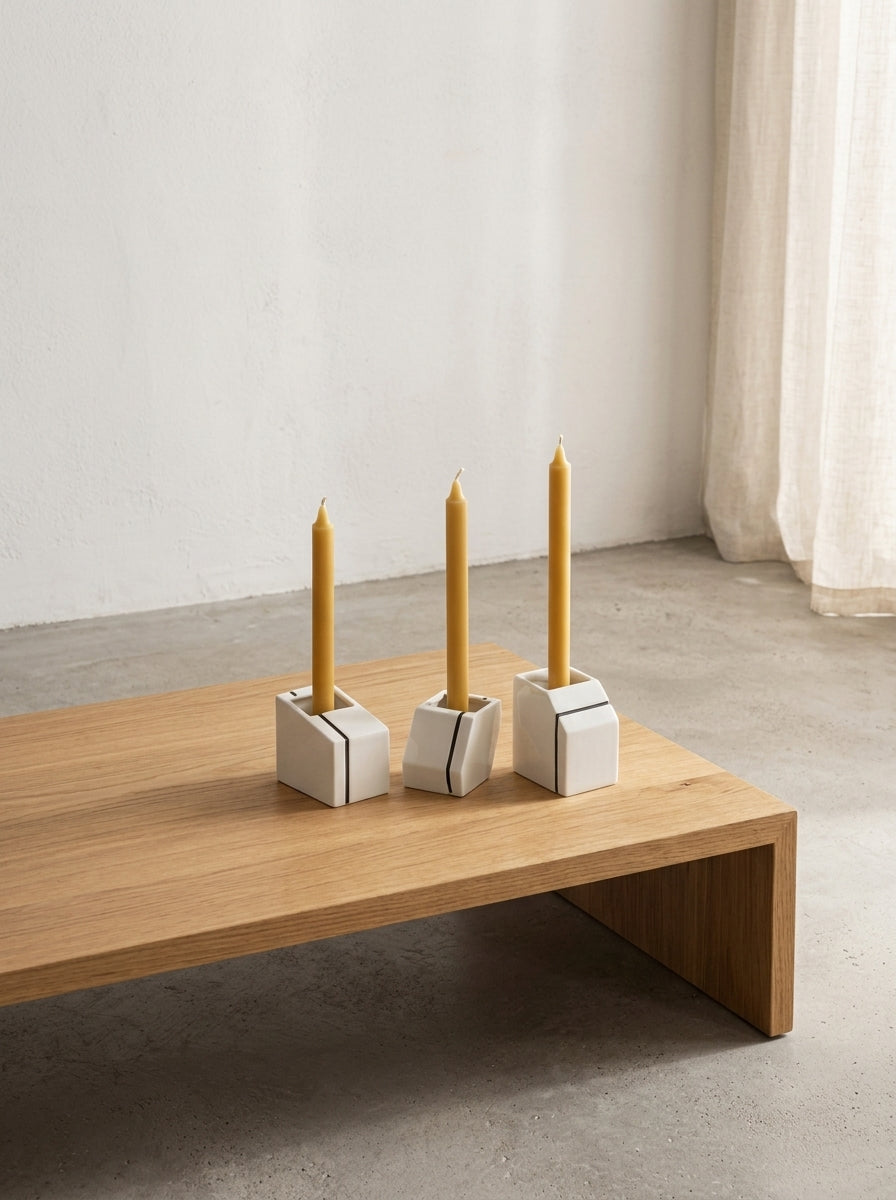 Accessories Silos - Assortiment De 3 Vases Mini - Porcelaine - Blanc