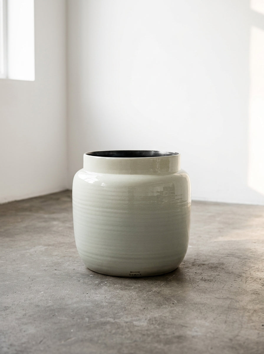 Glazed Shades - Pot De Fleurs - L - Terre Cuite - Vert Clair