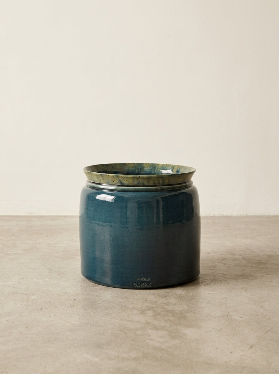 Glazed Shades - Pot De Fleurs - L - Terre Cuite - Bleu