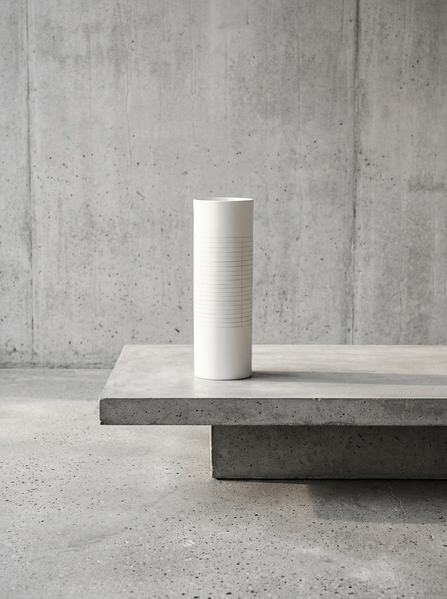 Accessories Graph - Vase - L - Grès - Blanc/Gris