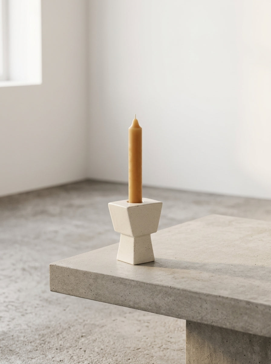 Marie Molly - Ljusstake 04 - Stengods - Beige