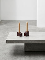 Accessories Silos - Sæt Med 2 Lysestager - Porcelæn - Bordeaux
