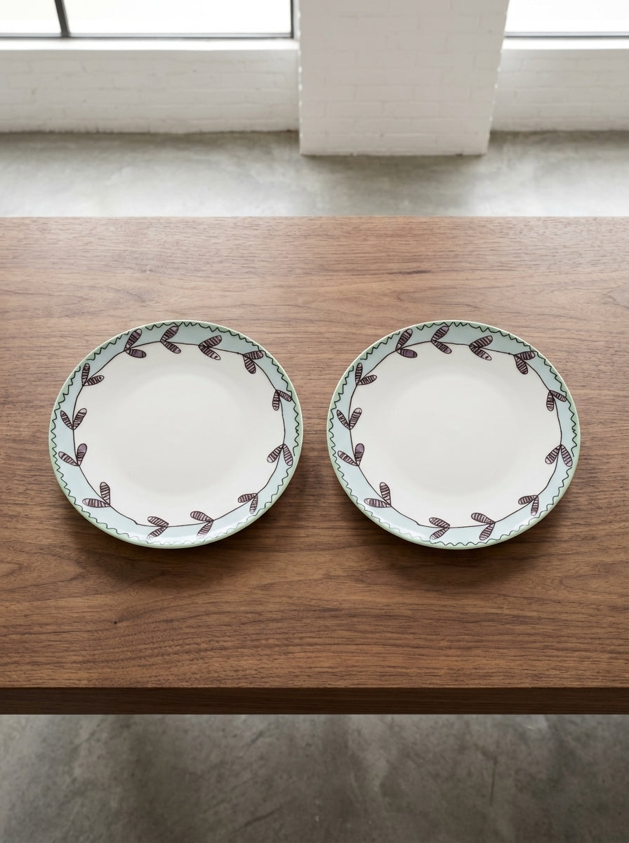 Midnight Flowers - Lot De 2 Assiettes - XS - Porcelaine Bone China - Blossom Milk