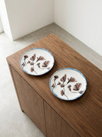 Midnight Flowers - Sæt Med 2 Tallerkener - S - Bone China-Porcelæn - Camelia Aubergine