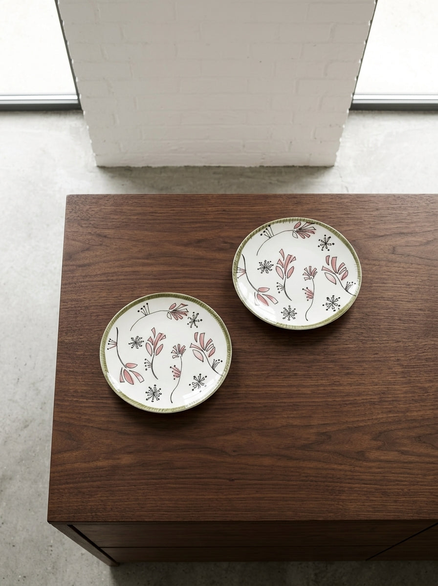 Midnight Flowers - Lot De 2 Assiettes - S - Porcelaine Bone China - Fiore Rosa