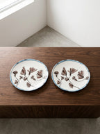 Midnight Flowers - 2er-Set Teller - L - Bone-China-Porzellan - Camelia Aubergine