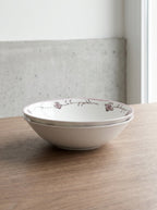 Midnight Flowers - Lot De 2 Bols Bas - L - Porcelaine Bone China - Foncé Viola