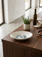 Midnight Flowers - 2er-Set Tiefe Teller - M - Bone-China-Porzellan - Anemone Vaniglia