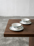 Midnight Flowers - Lot De 2 Tasses À Café Basses + Soucoupes - Porcelaine Bone China - Blossom Milk