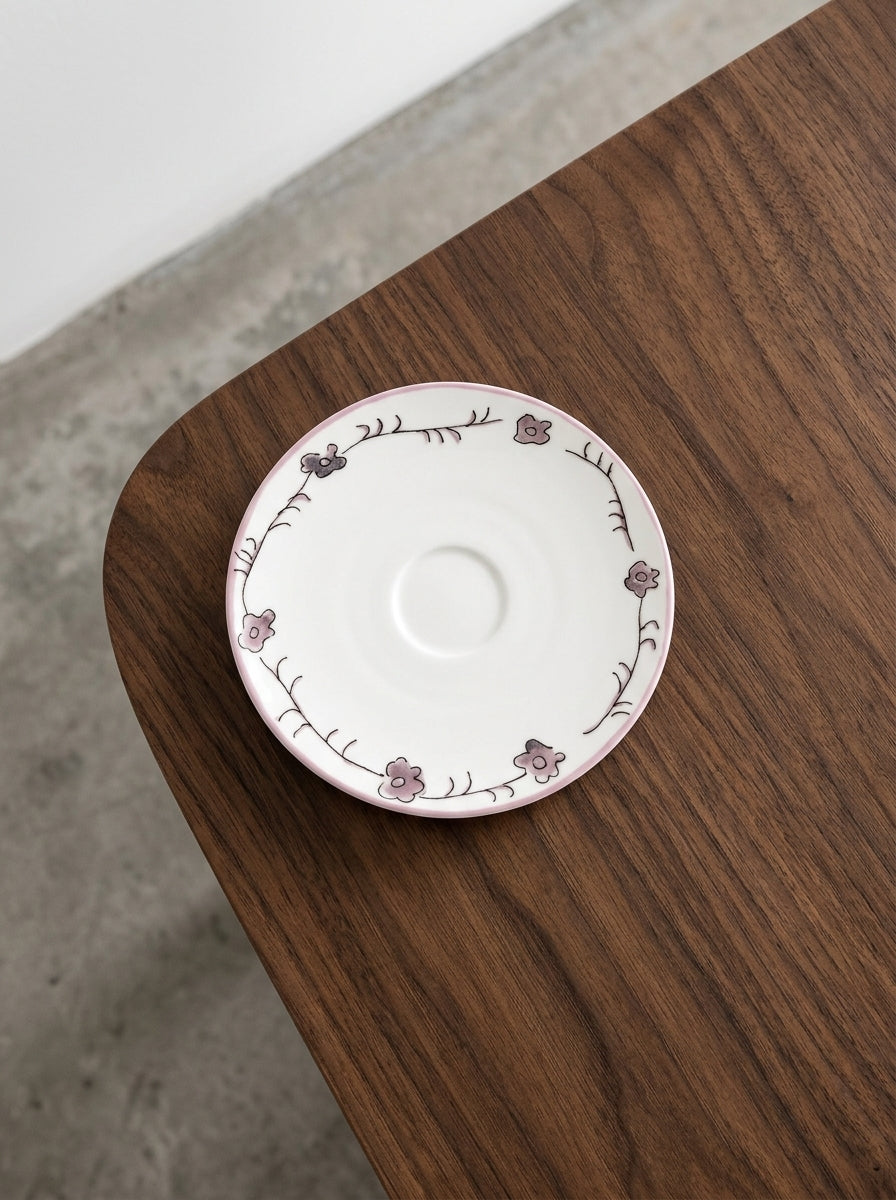 Midnight Flowers - Lot De 2 Soucoupes Pour Consommé - Porcelaine Bone China - Foncé Viola
