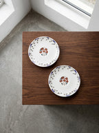 Midnight Flowers - Lot De 2 Soucoupes Pour Tasse À Thé - Porcelaine Bone China - Anemone Milk