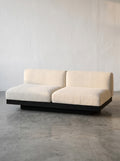 Rudolph - Banc 2 Places D'intérieur - Aluminium, Bois Et Tissu D'ameublement - Blanc Cassé Noir