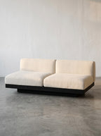 Rudolph - Banc 2 Places D'intérieur - Aluminium, Bois Et Tissu D'ameublement - Blanc Cassé Noir