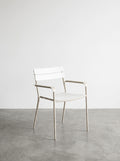 August - Chaise À Accoudoirs - Aluminium - Sable