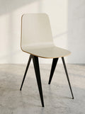 PJ Mares Sanba - Chaise - Métal Et Bois - Noir Crème Blanc