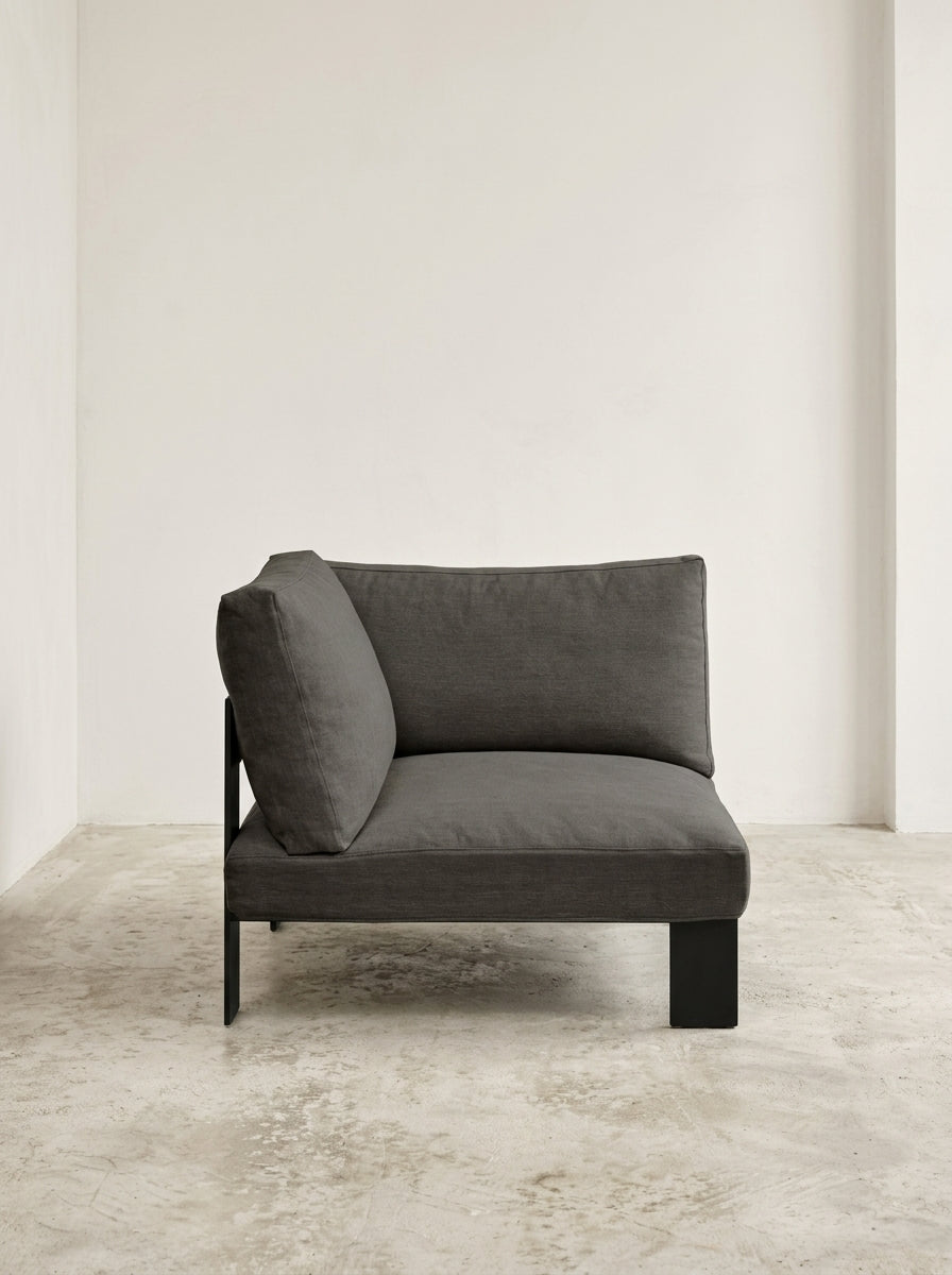 Bea Mombaers - Banc Siège D'angle + Coussin D'intérieur - Aluminium Et Tissu D'ameublement - Charcoal