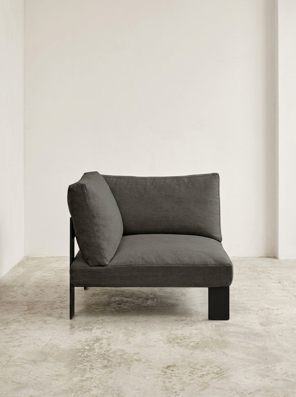 Bea Mombaers - Banc Siège D'angle + Coussin D'intérieur - Aluminium Et Tissu D'ameublement - Charcoal