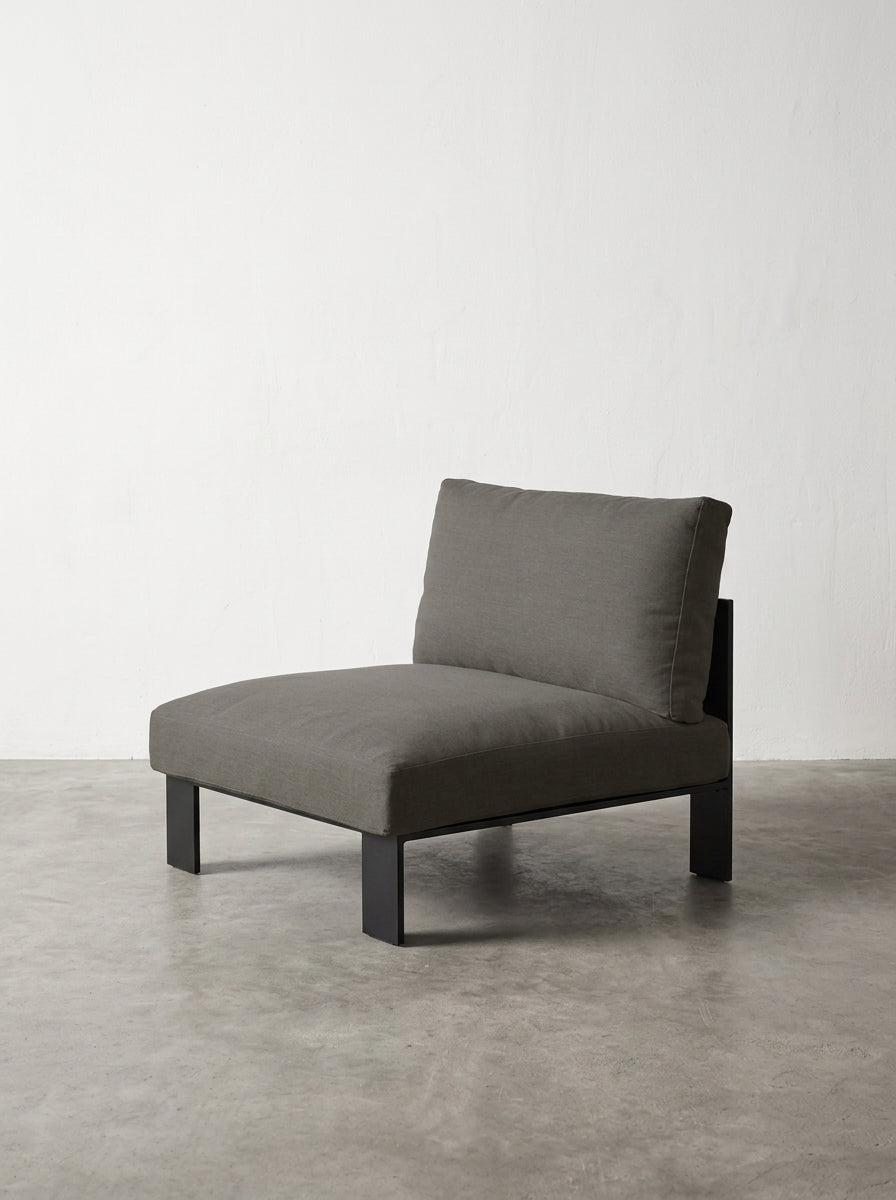 Bea Mombaers - Banc 1 Place + Coussin D'intérieur - Aluminium Et Tissu D'ameublement - Anthracite
