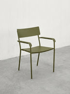 August - Chaise À Accoudoirs - Aluminium - Vert