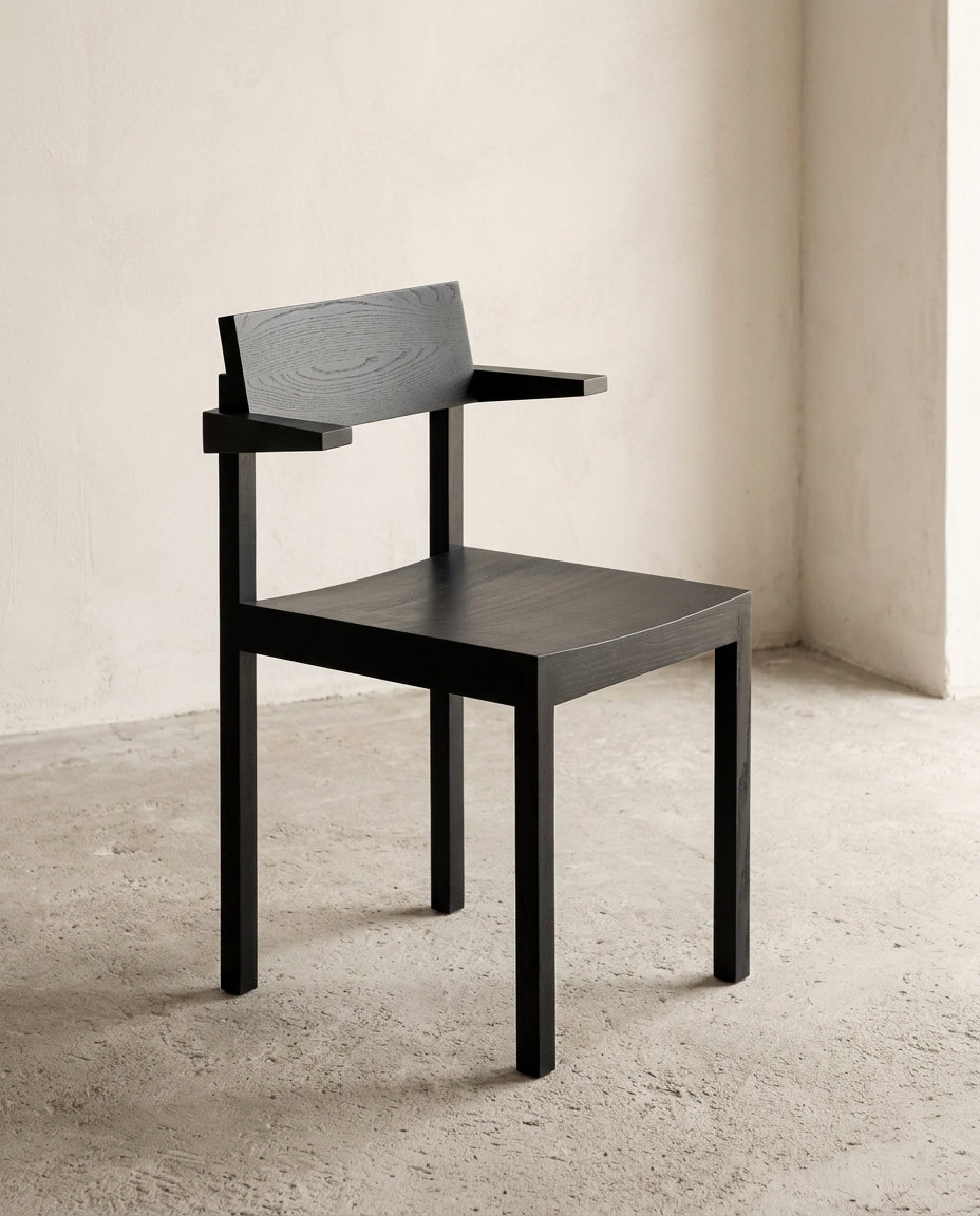 Silent - Chaise À Accoudoirs - Frêne - Coal