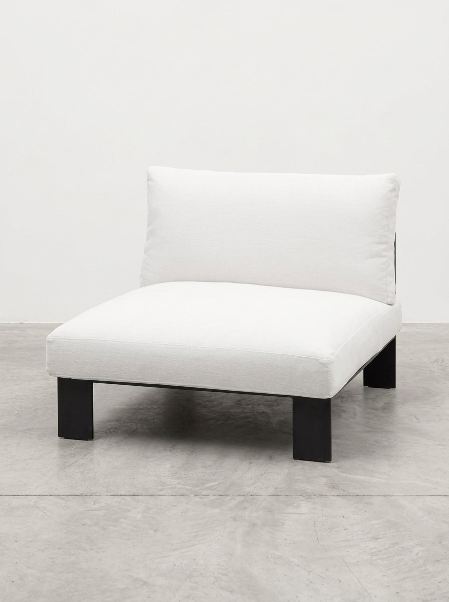 Bea Mombaers - Banc 1 Place + Coussin D'extérieur - Aluminium Et Tissu D'ameublement - Blanc Alba