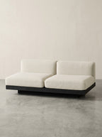 Rudolph - Banc 2 Places D'intérieur - Aluminium, Bois Et Tissu D'ameublement - Bone Noir