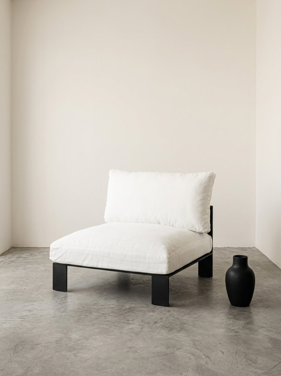 Bea Mombaers - Banc 1 Place + Coussin D'extérieur - Aluminium Et Tissu D'ameublement - Blanc