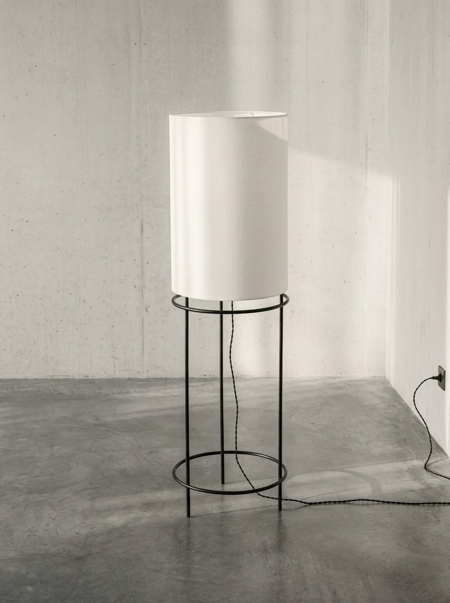 Bea Mombaers Cylinder - Lampadaire 04 - Acier - Noir Blanc