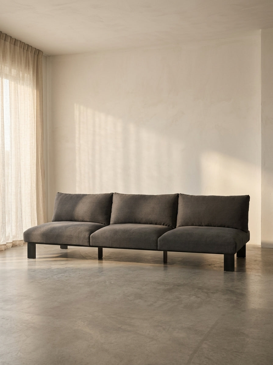 Bea Mombaers - Banc 3 Places + Coussin D'intérieur - Aluminium Et Tissu D'ameublement - Anthracite