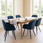 Velvet - Lot De 6 Chaises - Velours - Bleu