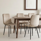 Velvet - Lot De 4 Chaises Repas - Velours - Taupe