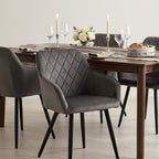 Velvet - Lot De 6 Chaises - Velours - Gris