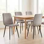 Velvet - Lot De 4 Chaises Repas - Velours - Gris Clair