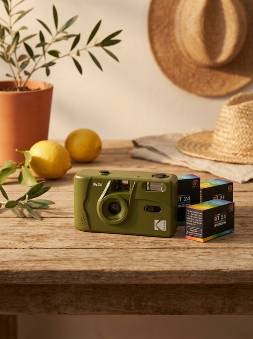 Appareil Photo Argentique - M35 - Vert Olive - 2 Pellicules Couleur Offertes - Kodak
