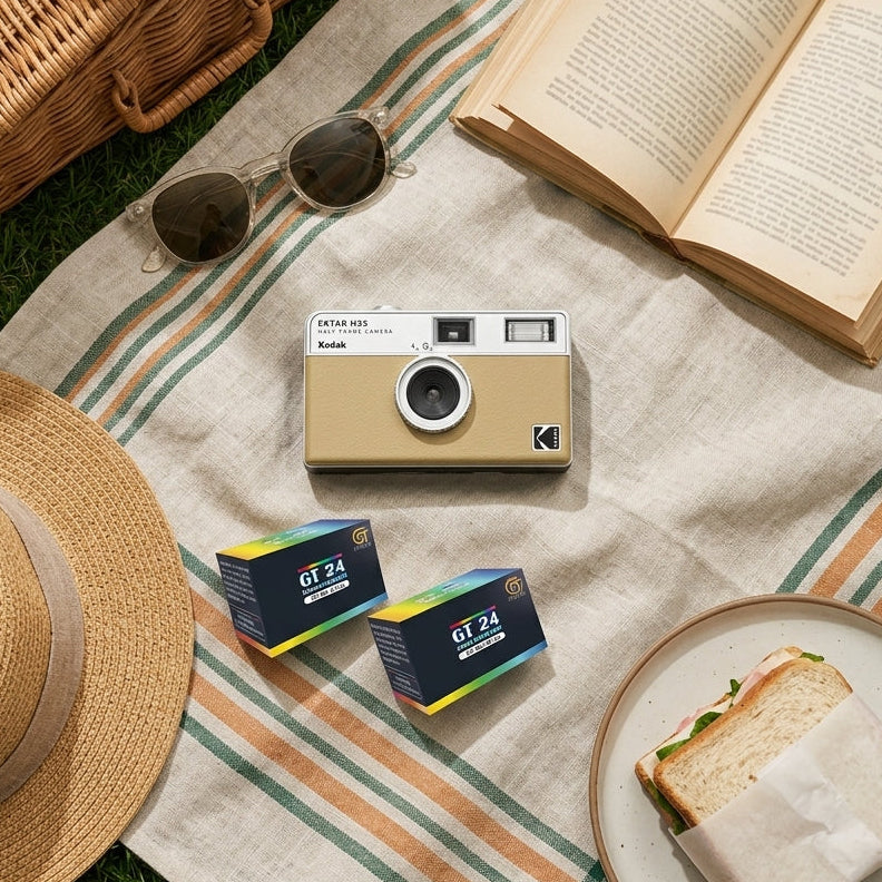 Film Camera - EKTAR H35 - Sand - 2 Free Color Films - Kodak